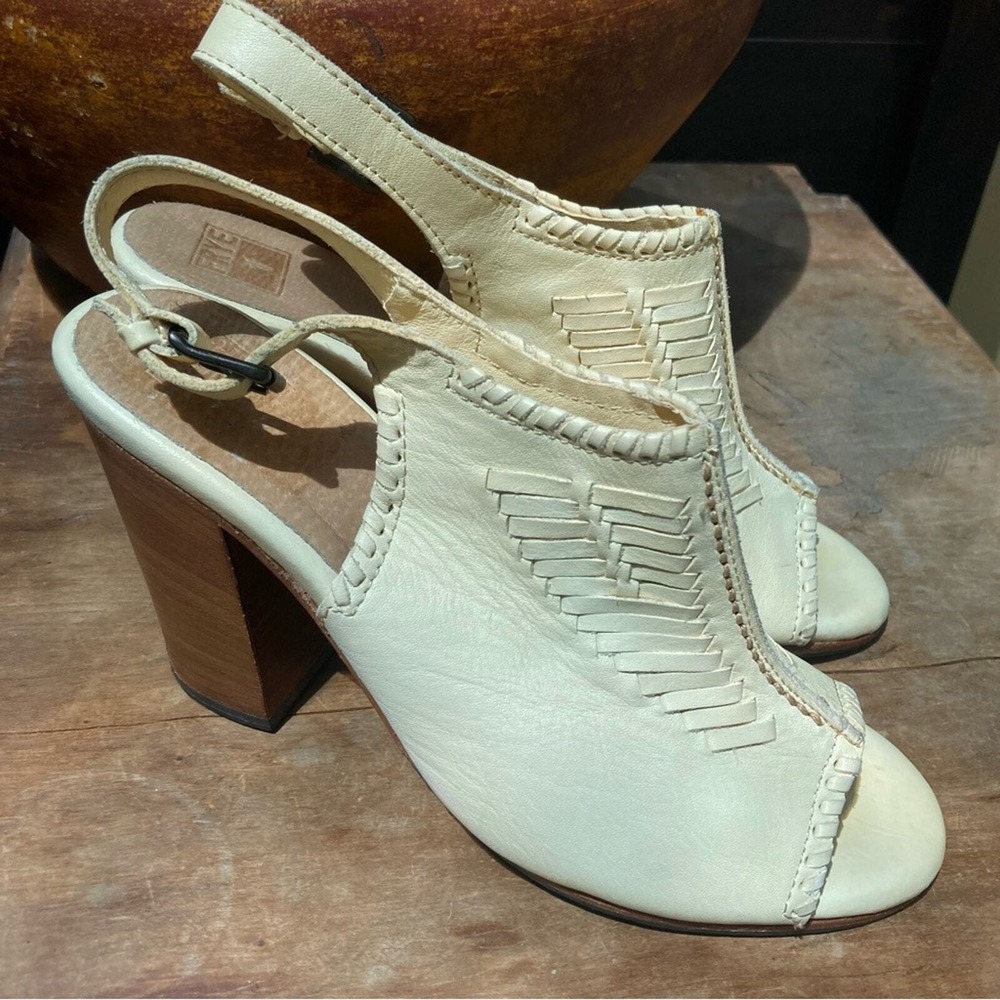 Frye slingback sandals heels women's size 8 VTG woven western coastal cowgirl